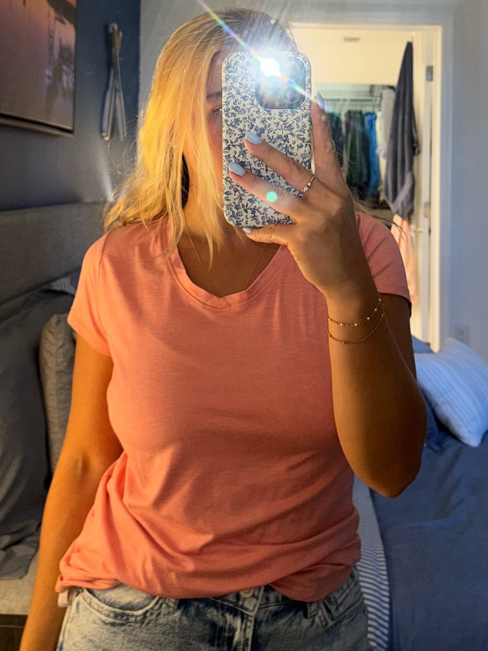 RBX Women's Coral V-Neck Tee